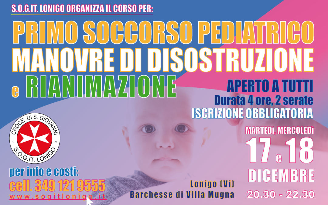 Primo Soccorso Pediatrico: corso 17 e 18 Dicembre