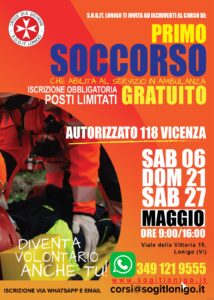 Locandina corso soccorritore maggio 2023
